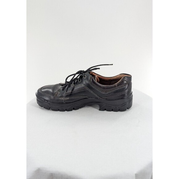Ecco 10.5 ? Men\'s Leather Lace Up Black Shoes Chunky Sole Y2K Casual Comfort main image 6